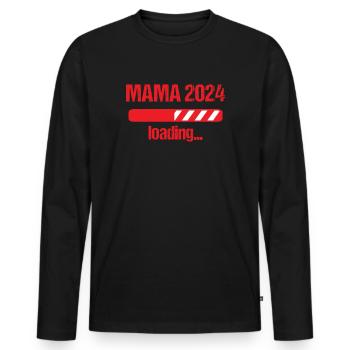 Mama 2024 Loading Schwangerschaft Bekanntgabe Baby - Männer Premium Bio Langarmshirt - Schwarz - Vorne - Nico (187cm)