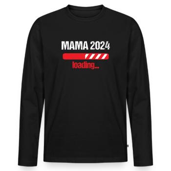 Mama 2024 Loading Schwangerschaft Bekanntgabe Baby - Männer Premium Bio Langarmshirt - Schwarz - Vorne - Nico (187cm)