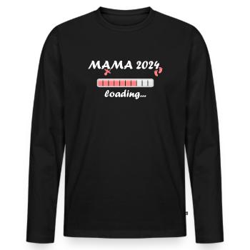 Mama 2024 Loading Schwangerschaft Bekanntgabe Baby - Männer Premium Bio Langarmshirt - Schwarz - Vorne - Nico (187cm)