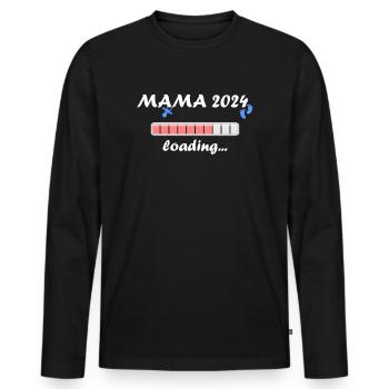 Mama 2024 Loading Schwangerschaft Bekanntgabe Baby - Männer Premium Bio Langarmshirt - Schwarz - Vorne - Nico (187cm)