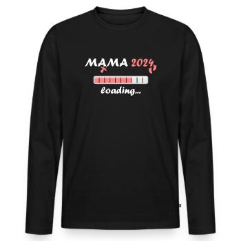 Mama 2024 Loading Schwangerschaft Bekanntgabe Baby - Männer Premium Bio Langarmshirt - Schwarz - Vorne - Nico (187cm)
