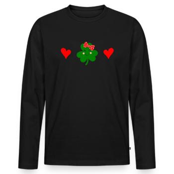 Accessoires de la Saint-Patrick, décoration de Shamrock d'irlande - T-shirt manches longues Premium bio Homme - noir - Devant - Nico (187cm)