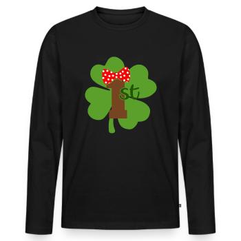 Accessoires de la Saint-Patrick, décoration de Shamrock d'irlande - T-shirt manches longues Premium bio Homme - noir - Devant - Nico (187cm)