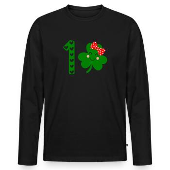 Accessoires de la Saint-Patrick, décoration de Shamrock d'irlande - T-shirt manches longues Premium bio Homme - noir - Devant - Nico (187cm)