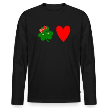 Accessoires de la Saint-Patrick, décoration de Shamrock d'irlande - T-shirt manches longues Premium bio Homme - noir - Devant - Nico (187cm)