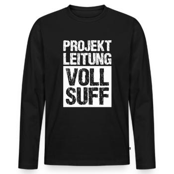 Bier Saufen Shirt Damen Herren Feiern Partnerlook - Männer Premium Bio Langarmshirt - Schwarz - Vorne - Nico (187cm)