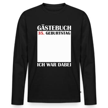 35. Geburtstag Frauen 35 Jahre Männer Geschenk - Männer Premium Bio Langarmshirt - Schwarz - Vorne - Nico (187cm)
