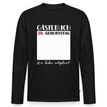 20. Geburtstag Frauen 20 Jahre Männer Geschenk - Männer Premium Bio Langarmshirt - Schwarz - Vorne - Nico (187cm)