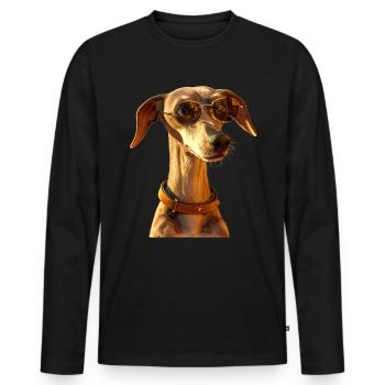 Greyhound Dog Lover Hunting Dog Love Greyhound - Men's Premium Organic Long Sleeve Shirt - black - Front - Nico (187cm)