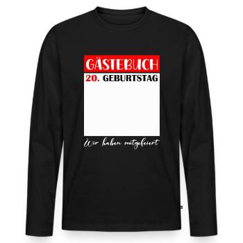 20. Geburtstag Frauen 20 Jahre Männer Geschenk - Männer Premium Bio Langarmshirt - Schwarz - Vorne - Nico (187cm)