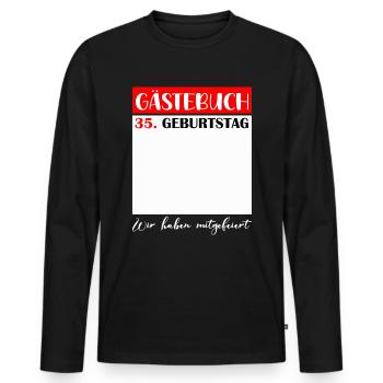 35. Geburtstag Frauen 35 Jahre Männer Geschenk - Männer Premium Bio Langarmshirt - Schwarz - Vorne - Nico (187cm)