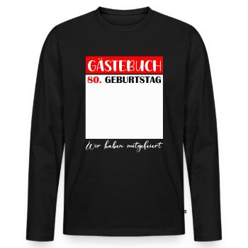 80e anniversaire Femmes 80e anniversaire Cadeau pour hommes - T-shirt manches longues Premium bio Homme - noir - Devant - Nico (187cm)