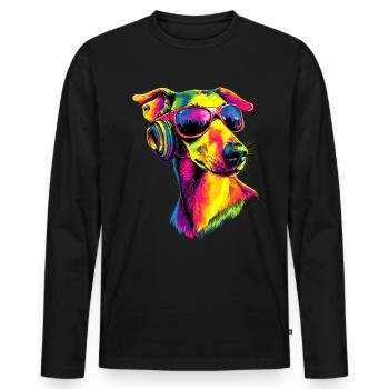 Greyhound Dog Lover Hunting Dog Love Greyhound - Men's Premium Organic Long Sleeve Shirt - black - Front - Nico (187cm)