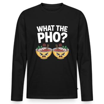 Qu’est-ce que le Pho Vietnam Voyage Nouilles Soup Love Pho - T-shirt manches longues Premium bio Homme - noir - Devant - Nico (187cm)