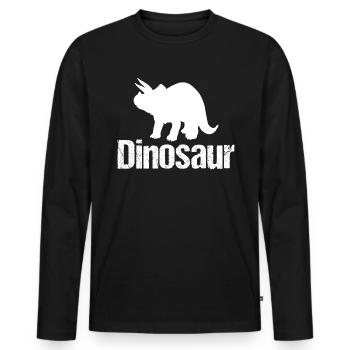 Dinosaur Triceratops - Dino - Men's Premium Organic Long Sleeve Shirt - black - Front - Nico (187cm)