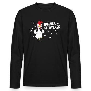 Chicken Whisperer Chicken Chickens Farmer - Men's Premium Organic Long Sleeve Shirt - black - Front - Nico (187cm)