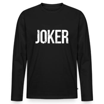 Joker - Männer Premium Bio Langarmshirt - Schwarz - Vorne - Nico (187cm)