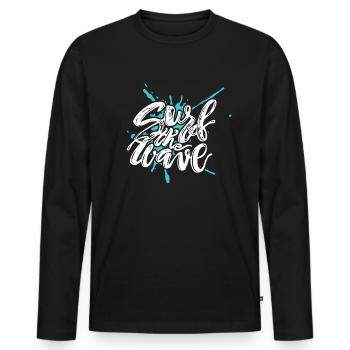 Surfen - Männer Premium Bio Langarmshirt - Schwarz - Vorne - Nico (187cm)