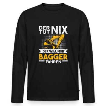 Baggerfahrer Baggerführer Geschenk - Männer Premium Bio Langarmshirt - Schwarz - Vorne - Nico (187cm)