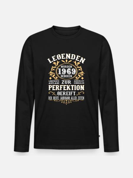 1969 Die Geburt einer Legende Geburtstag Geschenk - Männer Premium Bio Langarmshirt - Schwarz