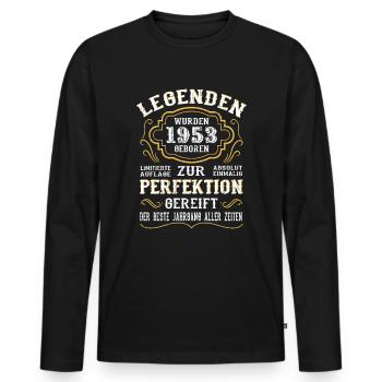 1953 Die Geburt einer Legende Geburtstag Geschenk - Männer Premium Bio Langarmshirt - Schwarz - Vorne - Nico (187cm)