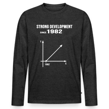 1982 birthday anniversary strong development - Men's Premium Organic Long Sleeve Shirt - heather anthracite - Front - Nico (187cm)
