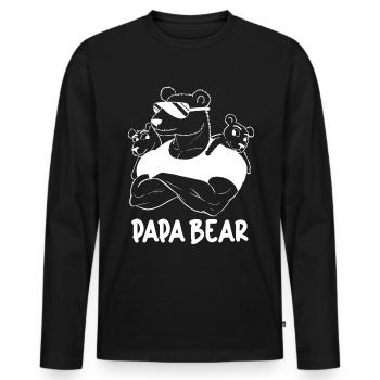 A strong and protective Papa Bear - Men's Premium Organic Long Sleeve Shirt - black - Front - Nico (187cm)