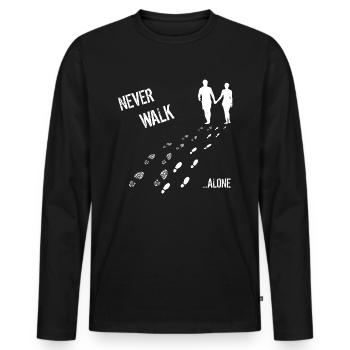 NE JAMAIS MARCHER L'HOMME ET FEMME ALONE - T-shirt manches longues Premium bio Homme - noir - Devant - Nico (187cm)