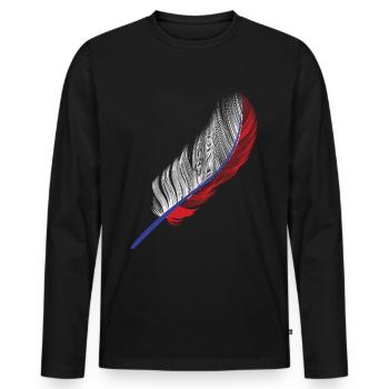 Russie - T-shirt manches longues Premium bio Homme - noir - Devant - Nico (187cm)