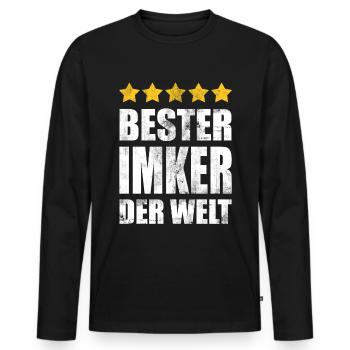 Bester Imker Der Welt Vintage - Männer Premium Bio Langarmshirt - Schwarz - Vorne - Nico (187cm)