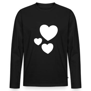 Heart Heart - Men's Premium Organic Long Sleeve Shirt - black - Front - Nico (187cm)