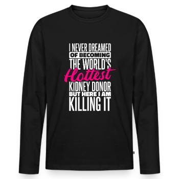 Nierenspender-Transplantation - Männer Premium Bio Langarmshirt - Schwarz - Vorne - Nico (187cm)