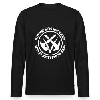 Maître couvreur artisan de toiture - T-shirt manches longues Premium bio Homme - noir - Devant - Nico (187cm)
