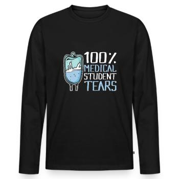 Medical Student Tears - Men's Premium Organic Long Sleeve Shirt - black - Front - Nico (187cm)
