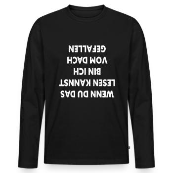 Dachdecker Lustig Dach Handwerker - Männer Premium Bio Langarmshirt - Schwarz - Vorne - Nico (187cm)