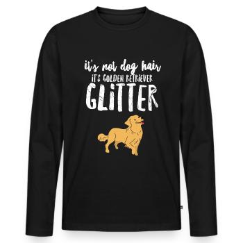 Golden Retriever Glitzer - Männer Premium Bio Langarmshirt - Schwarz - Vorne - Nico (187cm)