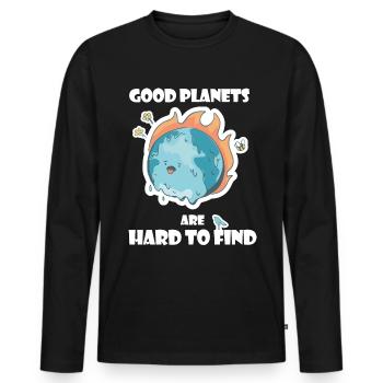 Protect planet Earth from climate change | Climate protection - Men's Premium Organic Long Sleeve Shirt - black - Front - Nico (187cm)