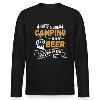 Camping und Bier Wohnmobil Camper Geschenk - Männer Premium Bio Langarmshirt - Schwarz - Vorne - Nico (187cm)