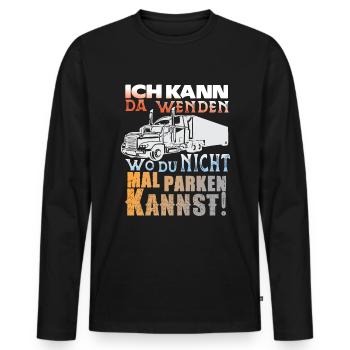 LKW Fahrer tolles Fernfahrer Geschenk - Männer Premium Bio Langarmshirt - Schwarz - Vorne - Nico (187cm)