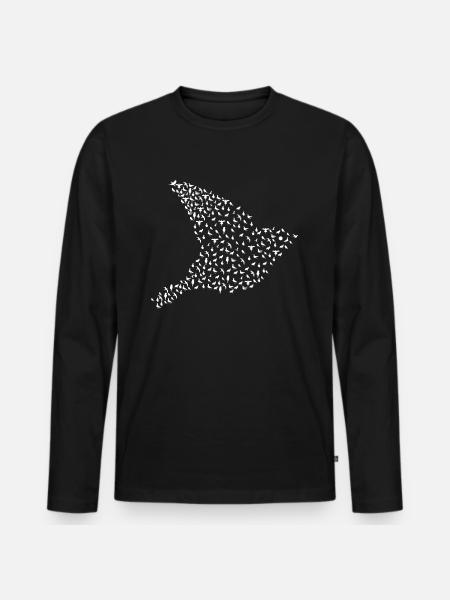 Bird Flying Birding Art - Men's Premium Organic Long Sleeve Shirt - black
