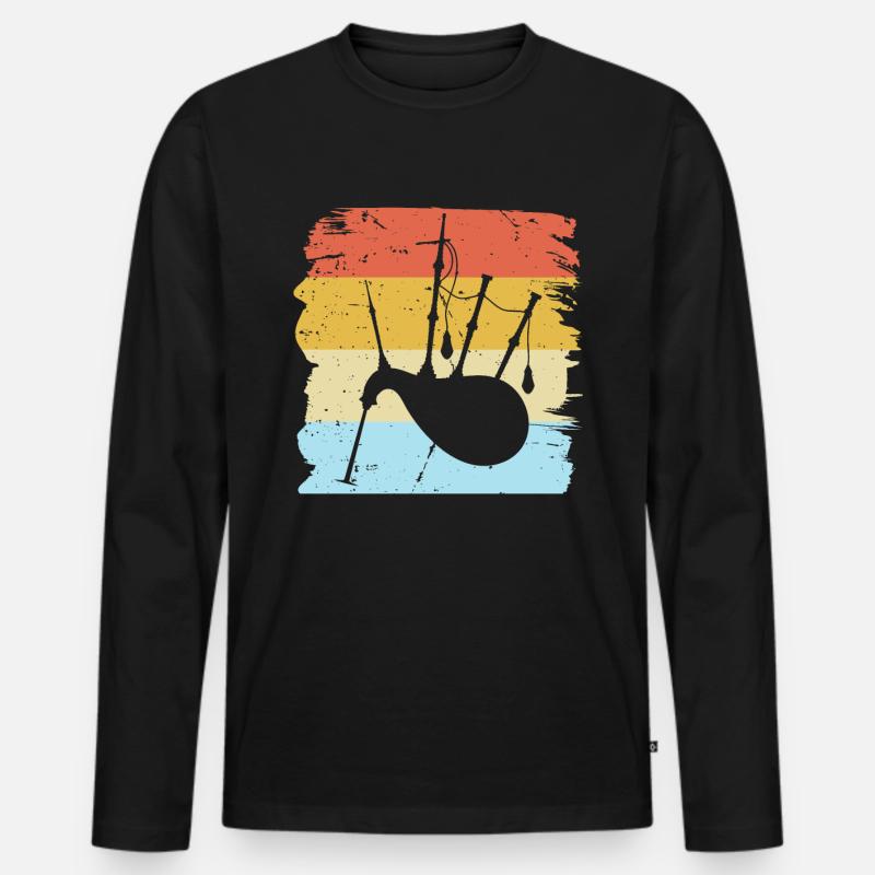 Dudelsack - Männer Premium Bio Langarmshirt - Schwarz