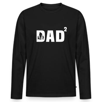 papa fils et fille cadeau papa fils et fille - T-shirt manches longues Premium bio Homme - noir - Devant - Nico (187cm)