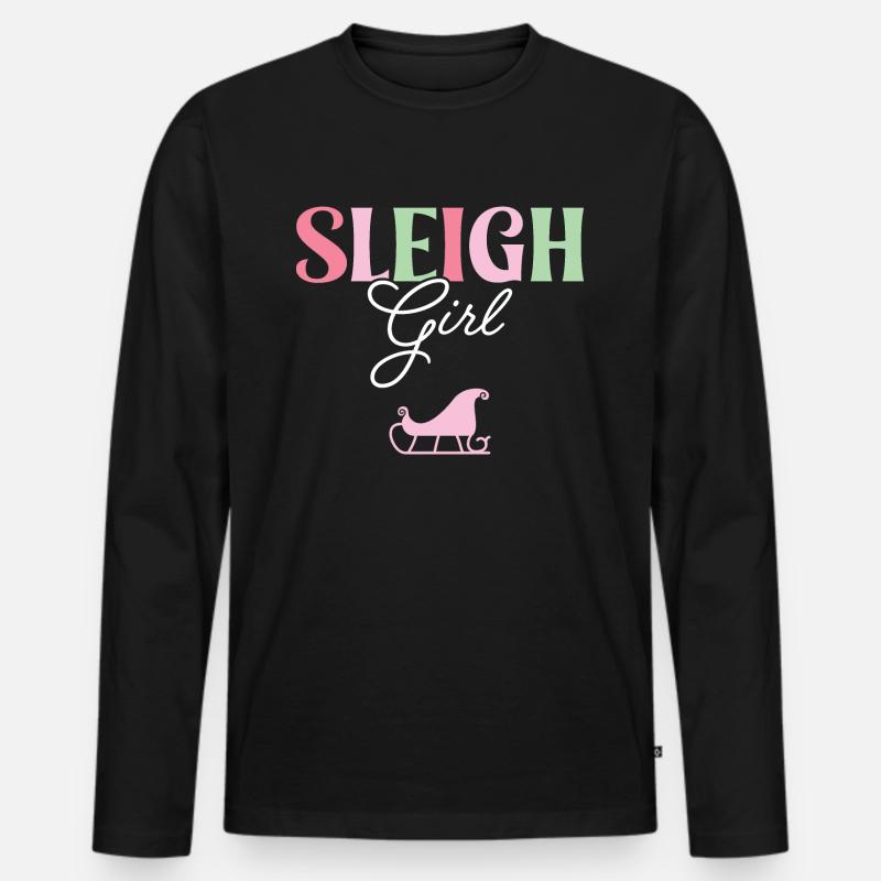 Schlittenmädchen - Männer Premium Bio Langarmshirt - Schwarz
