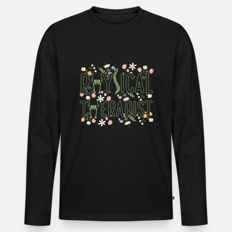 Physiotherapeutin - Männer Premium Bio Langarmshirt - Schwarz