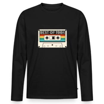 38 Geburtstag Best Of 1984 Kassette Retro Vintage - Männer Premium Bio Langarmshirt - Schwarz - Vorne - Nico (187cm)