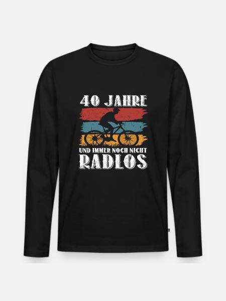 40 Geburtstag Fahrrad Bike Fahrradfahrer 40 Jahre - Männer Premium Bio Langarmshirt - Schwarz
