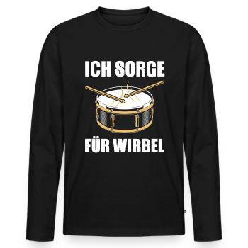 Drums Schlagzeuger Drumsticks Wirbel - Männer Premium Bio Langarmshirt - Schwarz - Vorne - Nico (187cm)