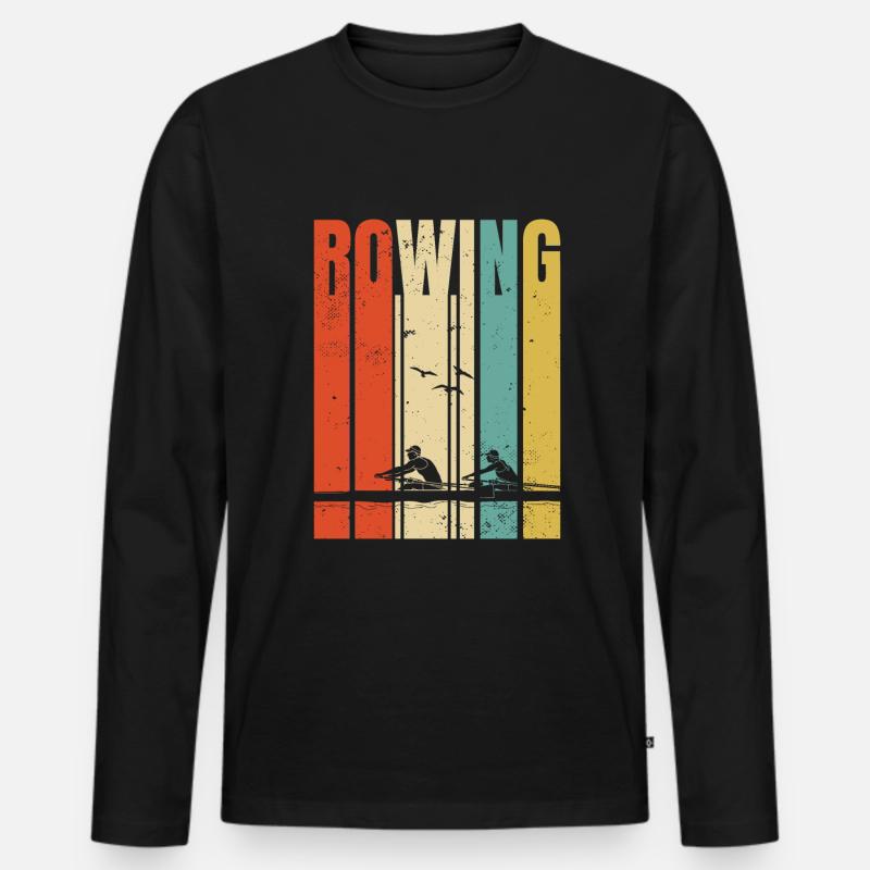 Rudern Mannschaft Ruderer - Männer Premium Bio Langarmshirt - Schwarz