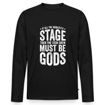 Tech Crew Theater Tech - T-shirt manches longues Premium bio Homme - noir - Devant - Nico (187cm)