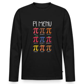 Pi Pie Menu Pi Math Teacher Pi Day - T-shirt manches longues Premium bio Homme - noir - Devant - Nico (187cm)